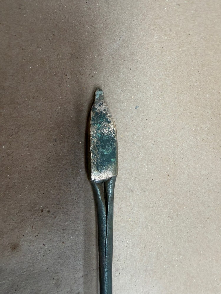 Vintage Copper Tip Soldering Iron Primitive Hand Tool Wood Handle