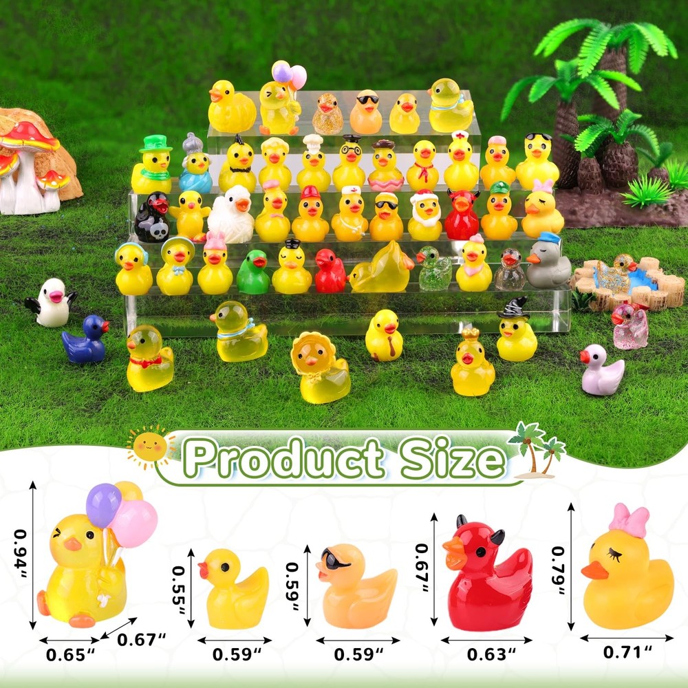 TINKRSTUFF 50PCS Mini Resin Animals Assorted Miniature, Various Ducks-50pcs