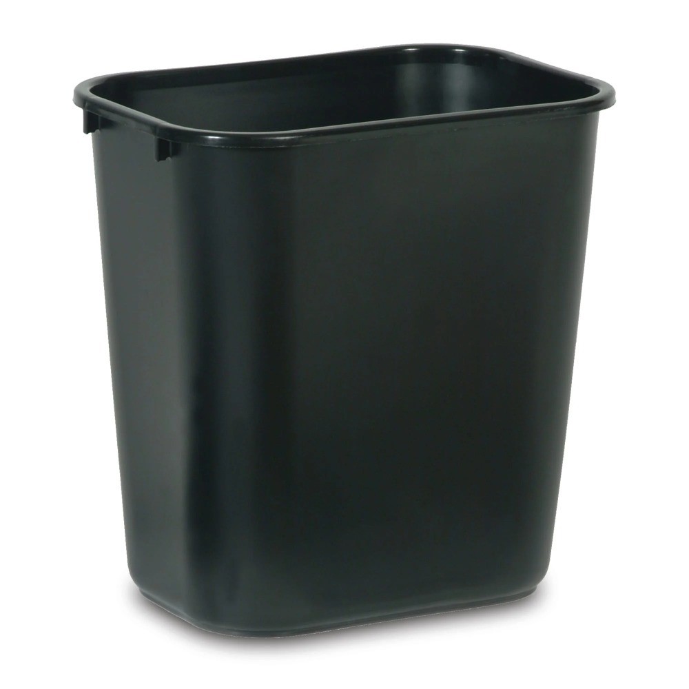 28 Quart Black Wastebasket Trash Can Garbage Bin for Kitchen Bathroom Office