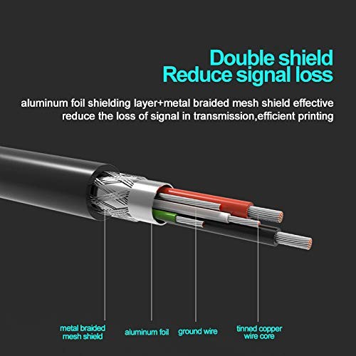 Printer to Computer USB Scanner Cable High Speed A Male B Cord 10FT