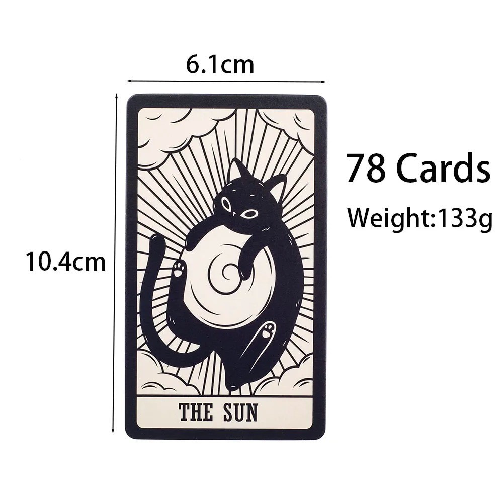 Kitten Tarot Deck 78 Cards Cute Black White Beginner Fortune Telling Game