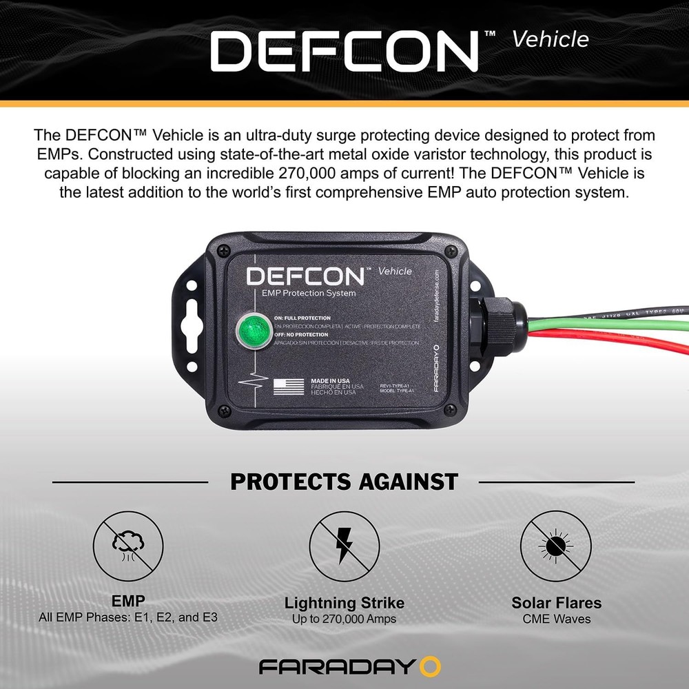 12V EMP Surge Protector for Vehicles Faraday Defense