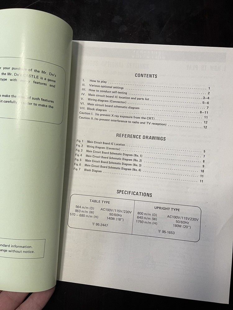 Mr. Do’s Castle Arcade Service Manual Original