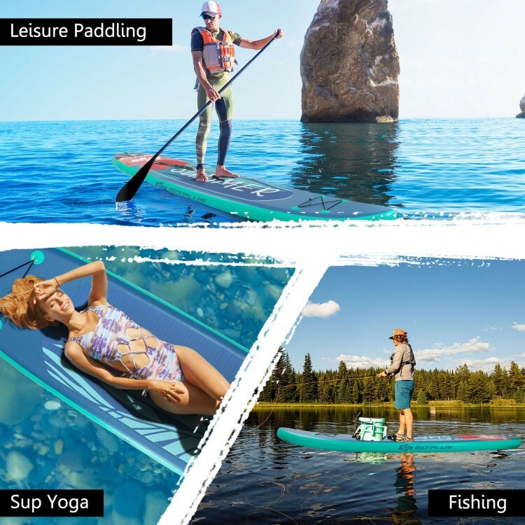 10' Inflatable Stand Up Paddle Board Surfboard w/Backpack Leash Aluminum Paddle