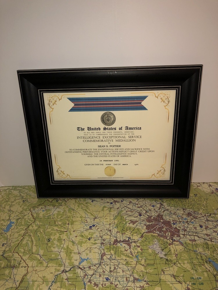 CIA - EXCEPTIONAL SERVICE COMMEMORATIVE MEDALLION CERTIFICATE Type-1