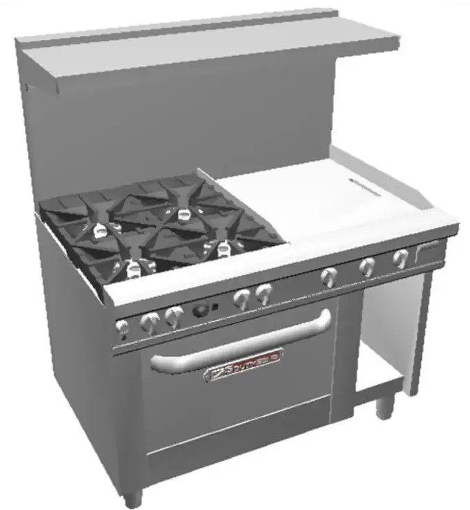 Southbend Ultimate 60" 4 Burner Range w/ 36" Left Thermostatic Griddle