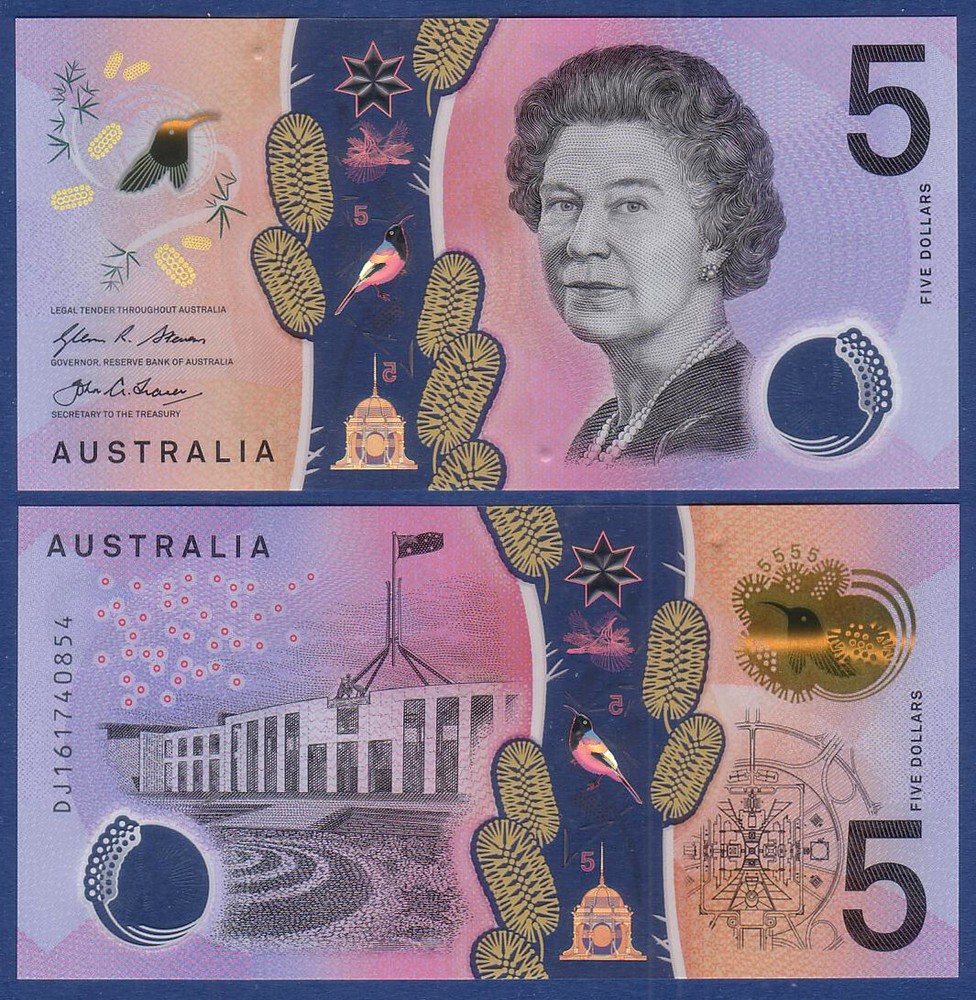 AUSTRALIA 5 Dollars (2016) UNC P. 62