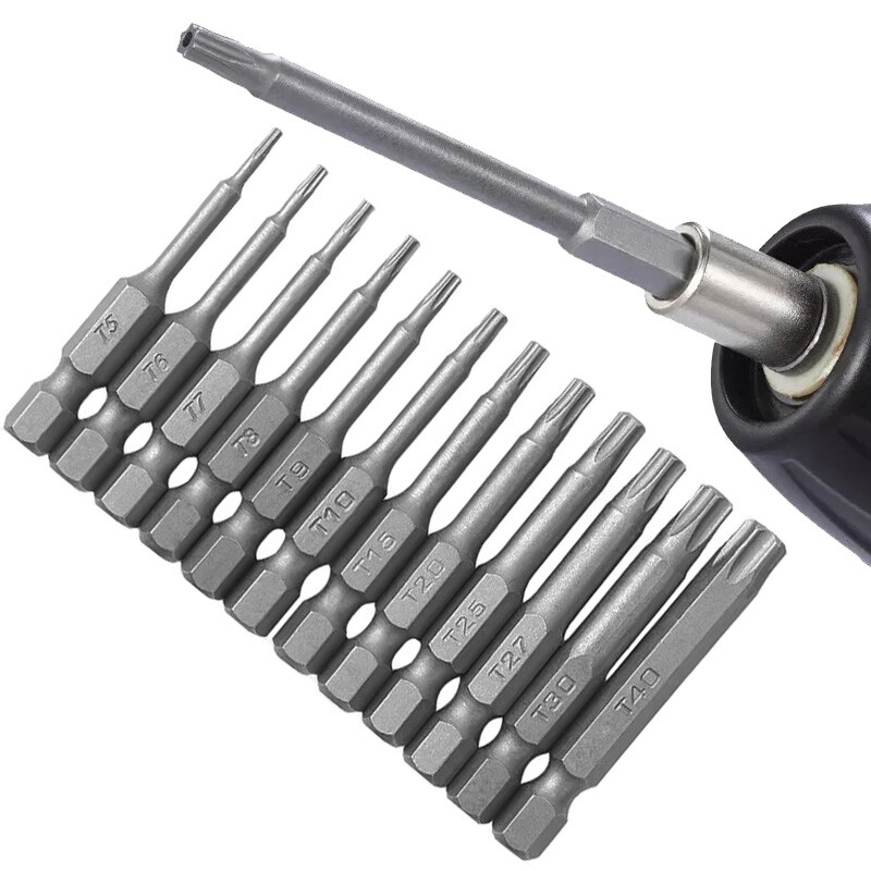 Security Torx Bit Set + Hex Key Allen Bit Set - For Power Drill & Impact Driver