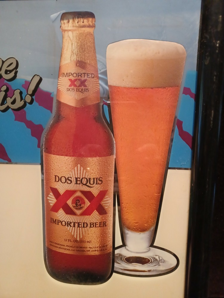 VINTAGE EXXPERIENCE DOS EQUIS! IMPORTED BEER BAR MIRROR