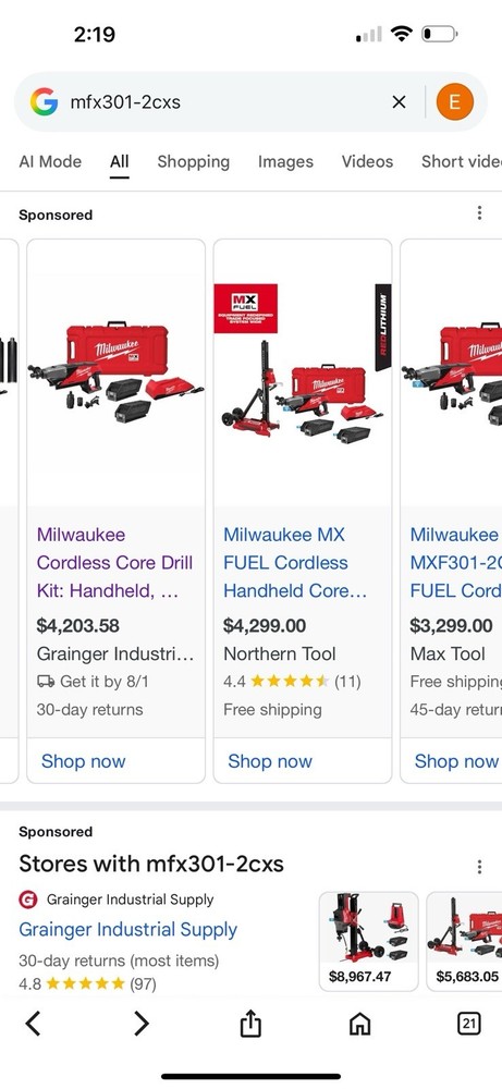 Milwaukee M18 Core Drill