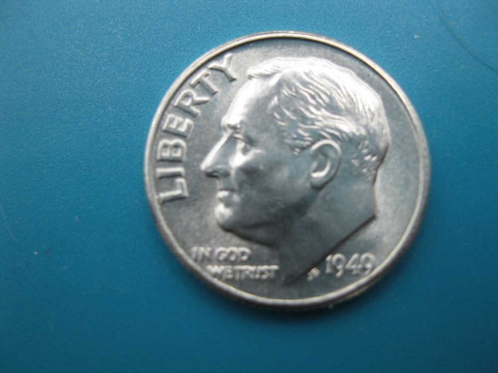 1949 Roosevelt Dime Gem BU+! "Key Date"