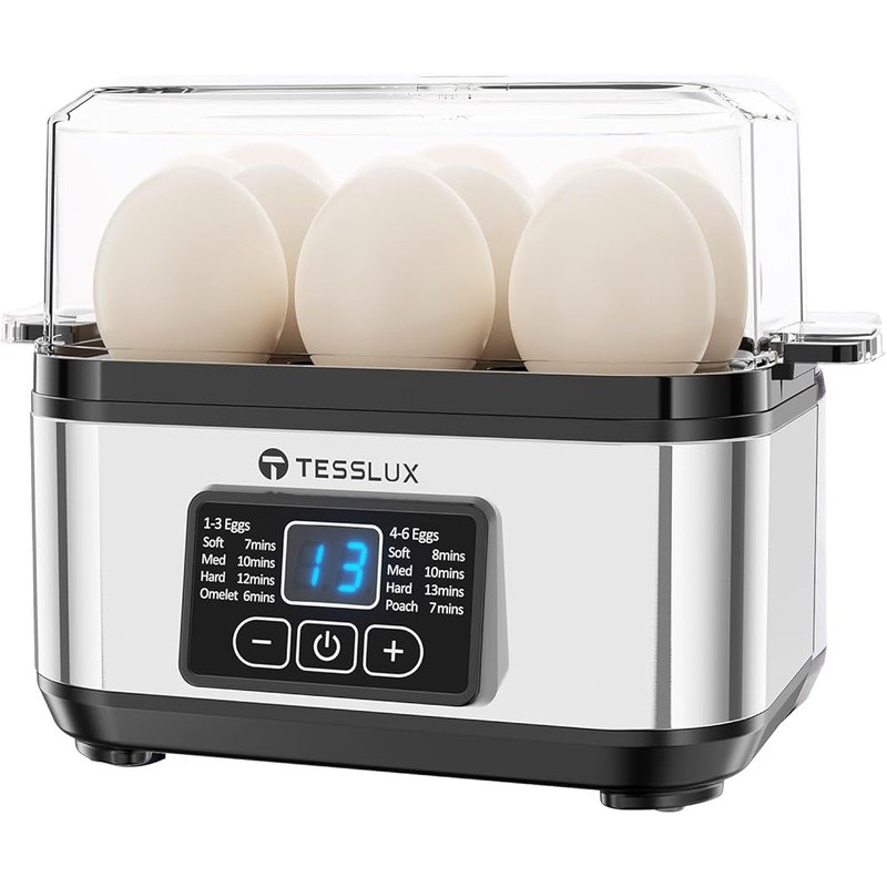 Multi Functional Egg Cooker 6 Egg Capacity Digital Touch Control Easy Clean New