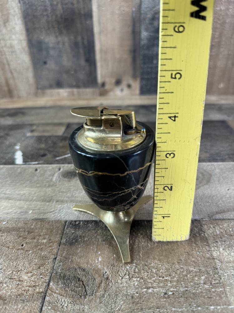 Vintage Ronson Marble Brass Table Lighter Made In England
