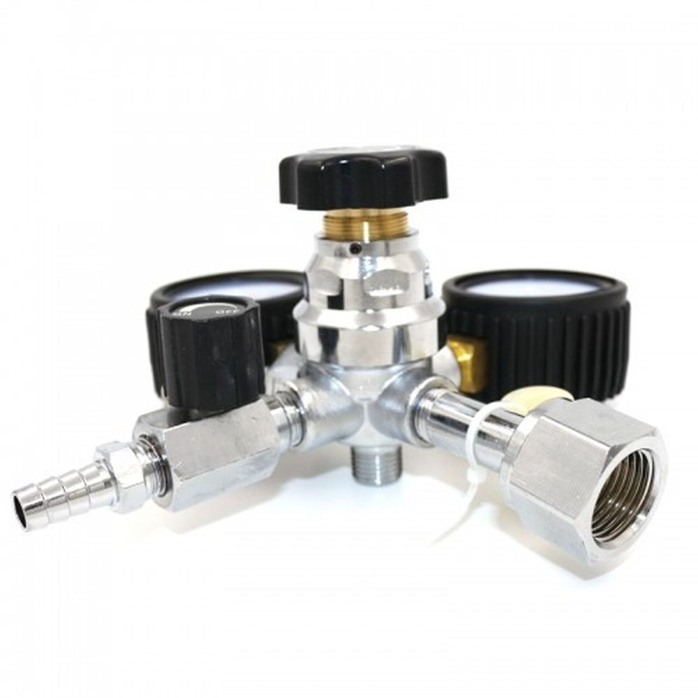 CO2 Primary Regulator, Dual Gauge, 1/4" Hose Barb