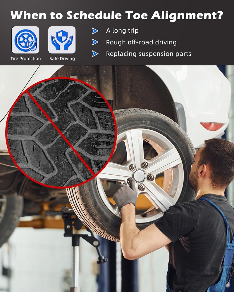 Toe Alignment Tool Plates 2pcs Wheel Alignment Tool Includes Two 5m Metal Tap...