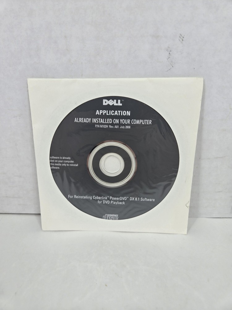 Dell Application Original CD - Reinstalling Cyberlink PowerDVD DX 8.1 Software