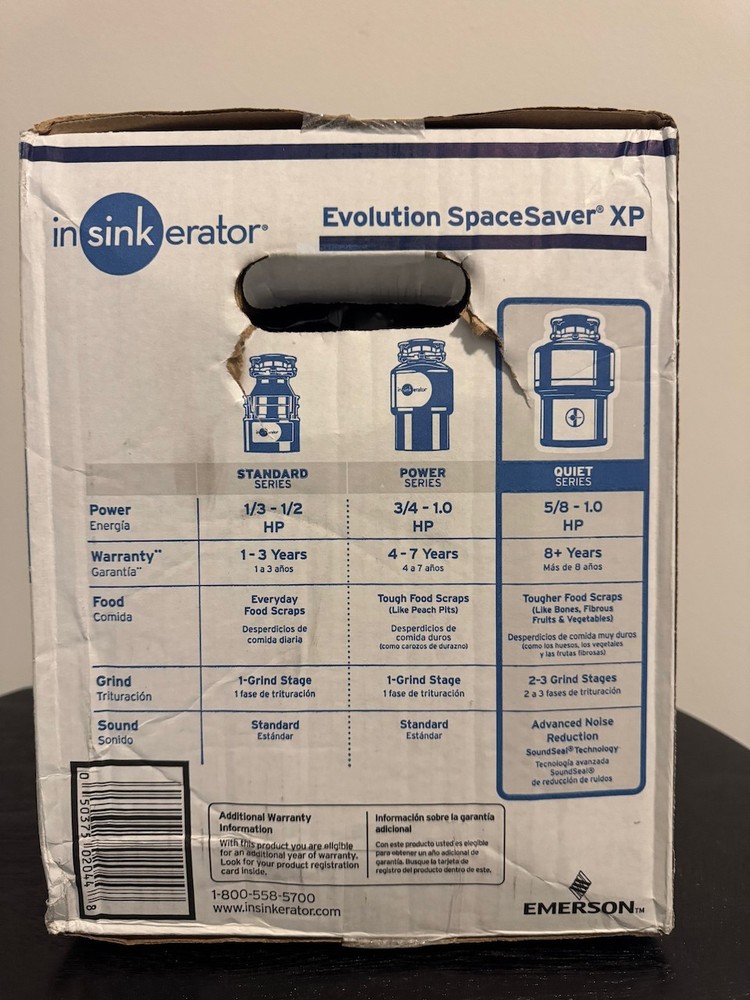 INSINKERATOR Quiet Evolution Space Saver XP 3/4 HP Garbage Disposal NEW SEALED