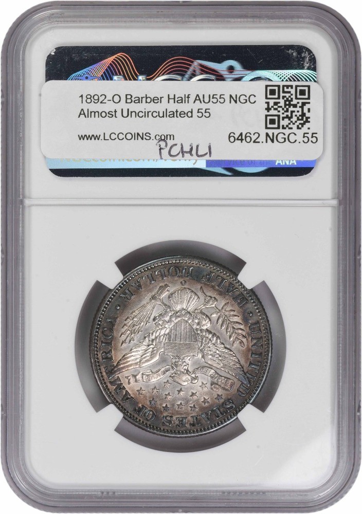 1892-O Barber Silver Half Dollar AU55 NGC