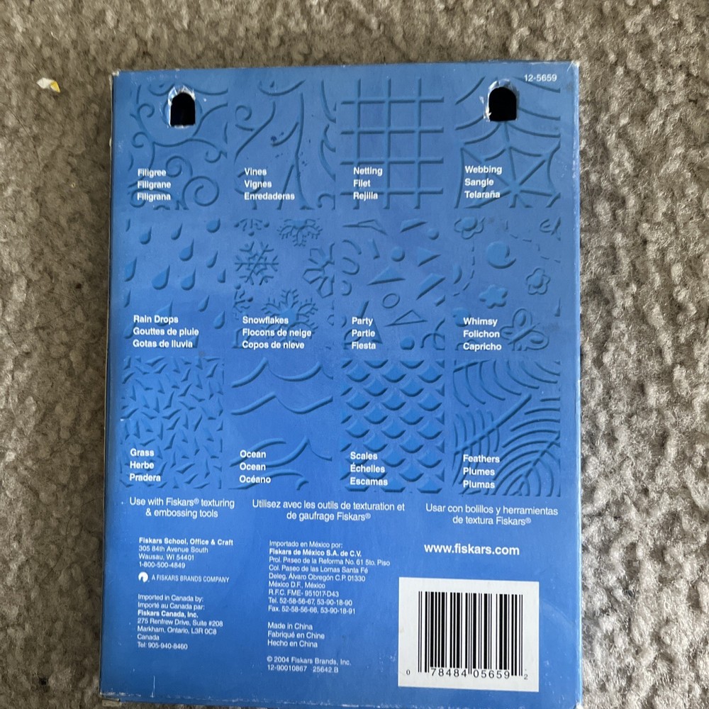 Fiskars Texture Plates Assortment Pack 12 Textures