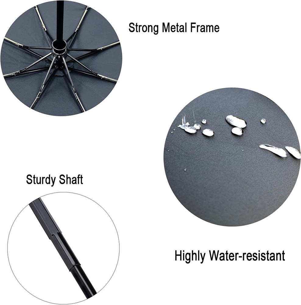 Travel Essentials Umbrella Windproof Compact Collapsible Light Strong Automatic