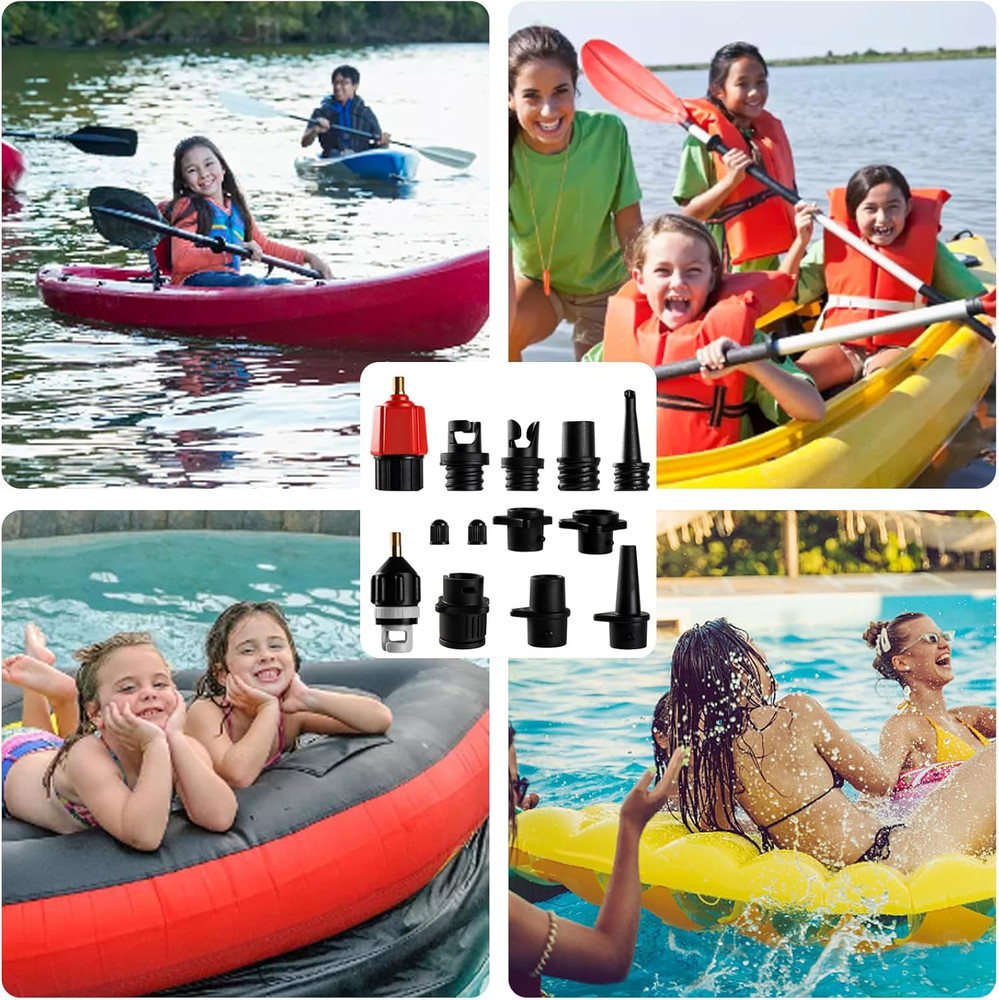 Inflatable SUP Pump Adaptor, Paddle Board SUP Valve Adapter with 9 Standard Conv