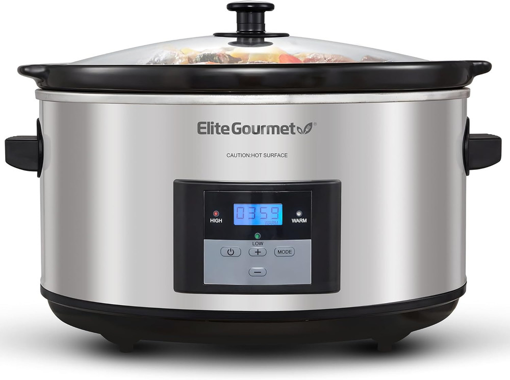 MST-900D 8.5Qt Digital Programmable XL Jumbo Slow Cooker, Adjustable Temp, Entre