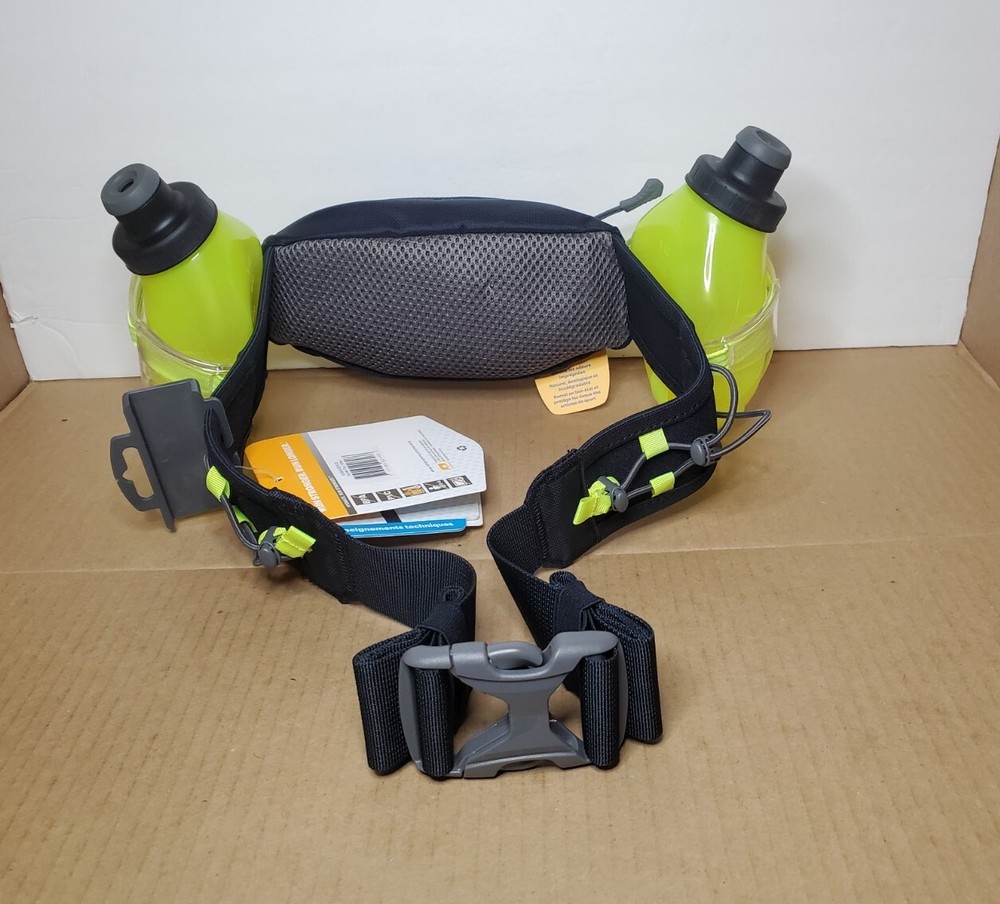 Nathan Hydration Adjustable Running Belt Trail Mix Plus Black / Lime Green - NWT