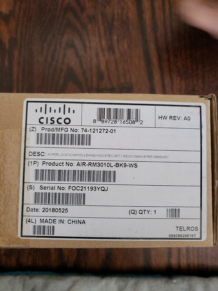 CISCO AIR-RM3010L-B-K9 Hyperlocation Module with Advance Security; Reg. Domain -