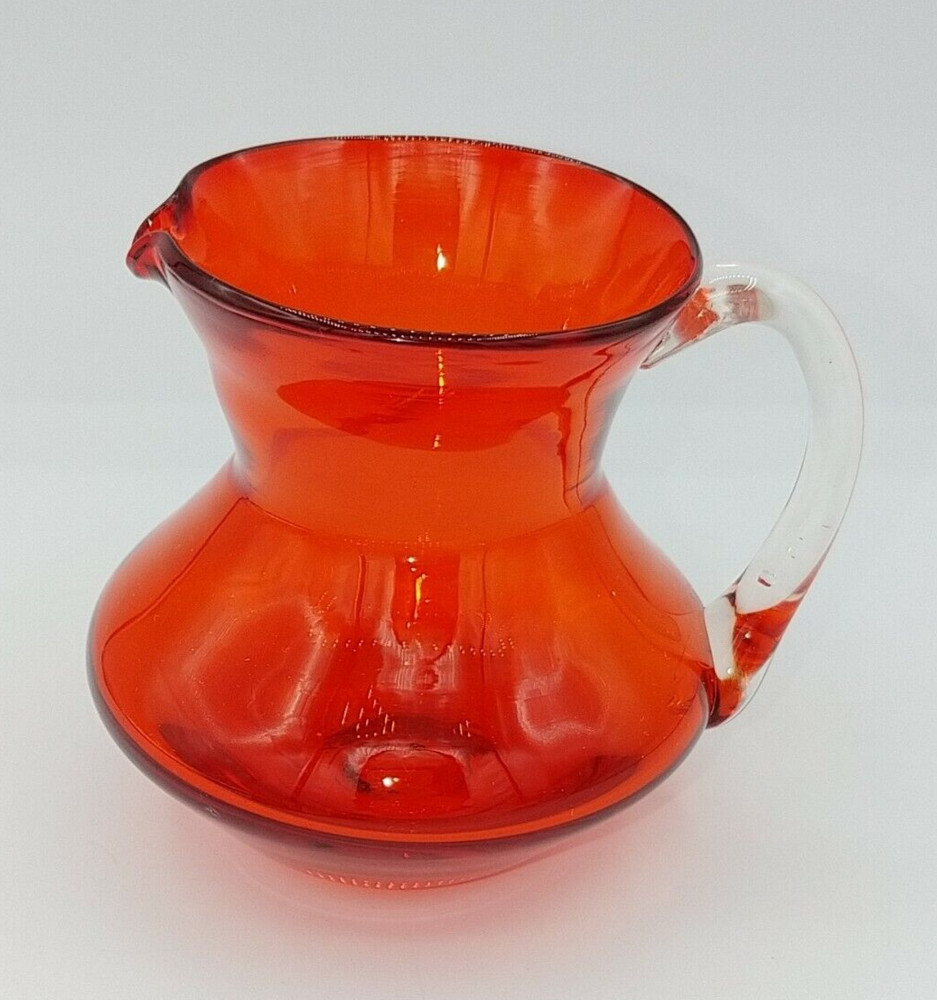Pilgrim Creamer Red Orange  3 1/4" Tall