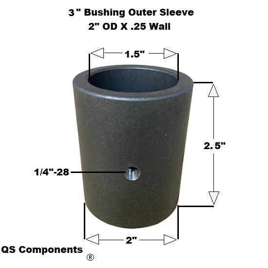 3" Width 9/16" Hole Polyurethane Bushing Kit With Hardware