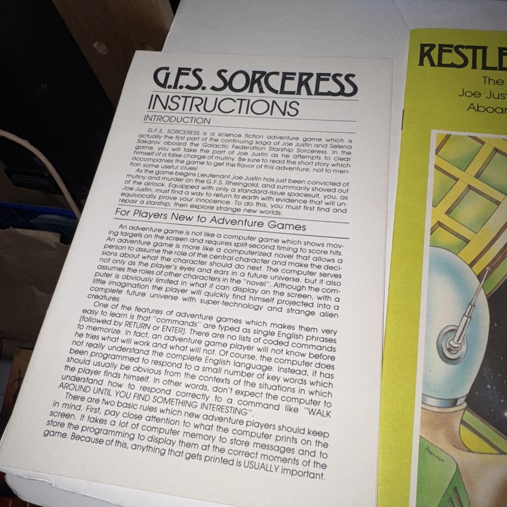 Avalon Hill GFS Sorceress Space Simulation Atari 800 Disk 1982 Complete