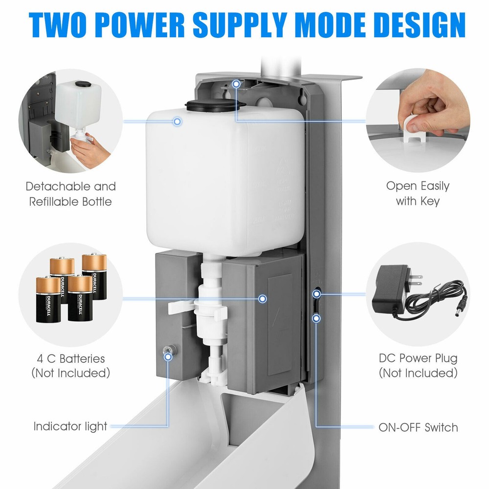 Automatic Soap Dispenser Touchless Sanitizing Station w/ Sign Board