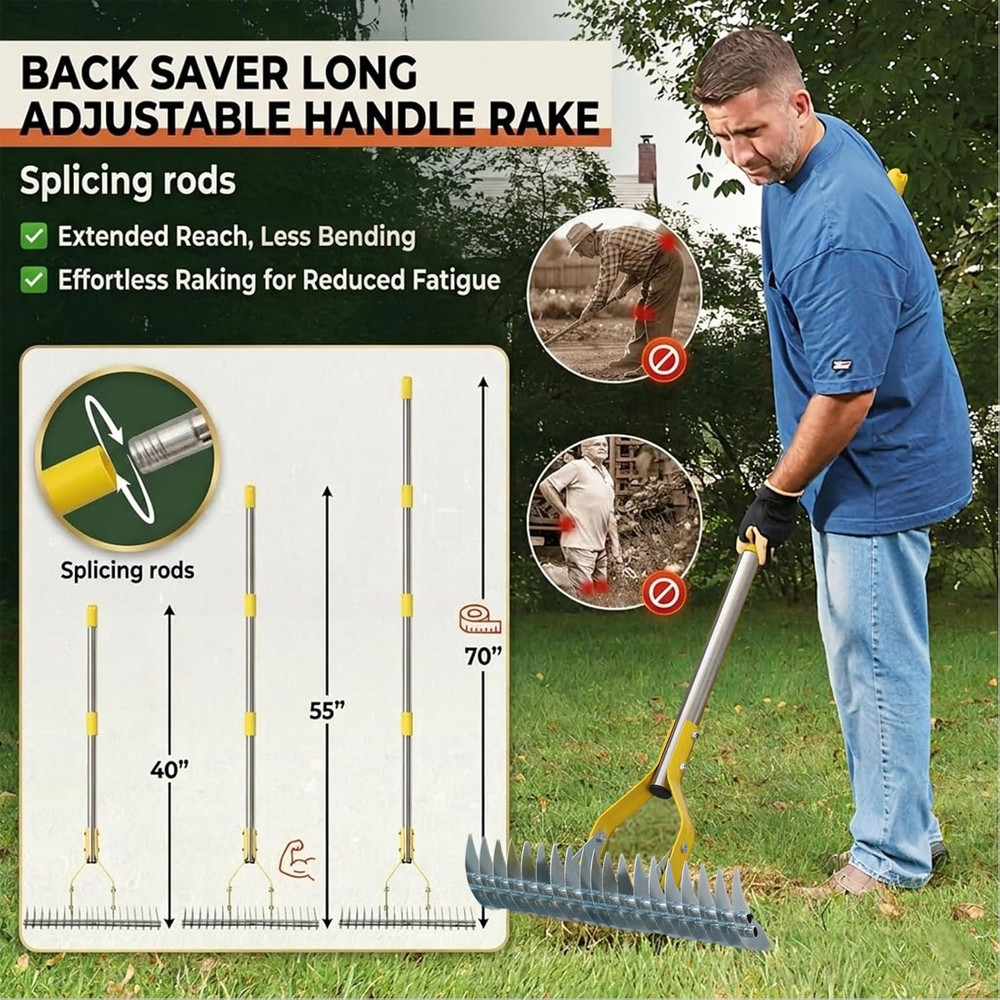 Manual Thatch Rake for Lawns - Effortless Dead Grass,Moss& Thatching Removal Too