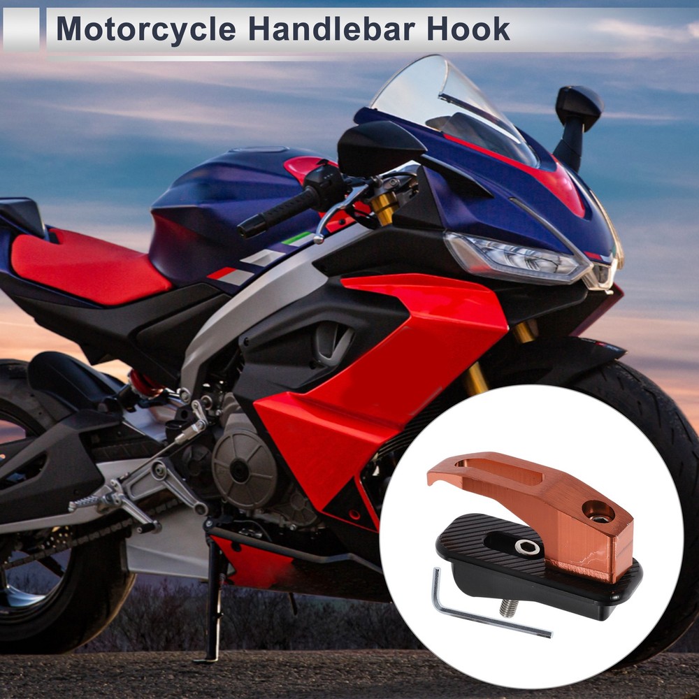 Allu Alloy Motorcycle Hook for Minio Rectangular With Hole 1 Set Orange
