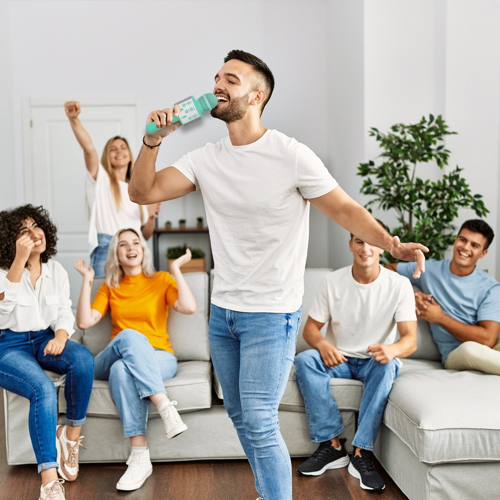 Laser Karaoke Microphone Aquatic Awe Bluetooth Wireless Singing Mic