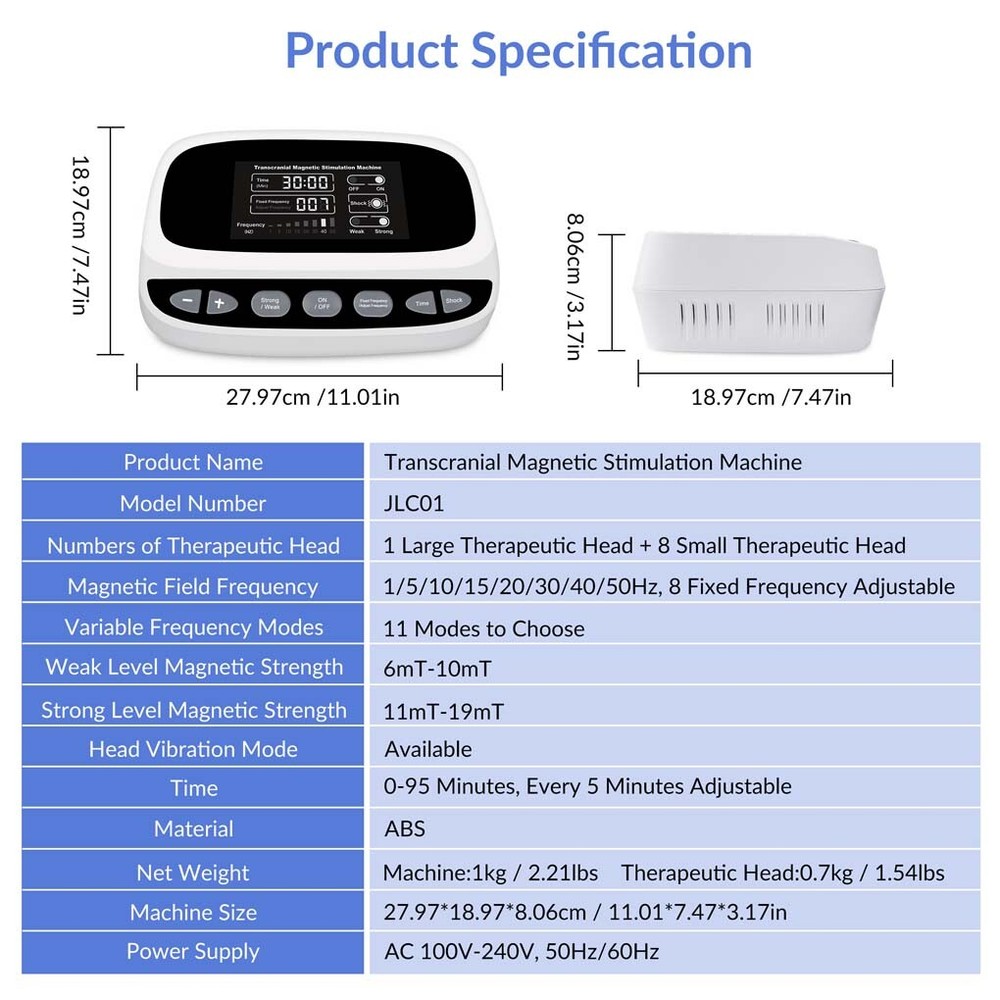 Noninvasive rTMS Brain Therapy Machine for Depression OCD Migraine Support