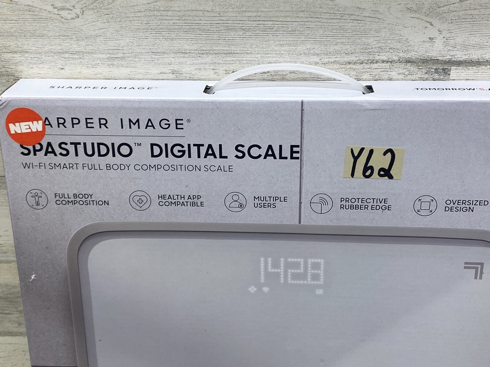 Sharper Image SPASTUDIO Digital WiFi Bathroom Scale Oversized 12" x 14" New