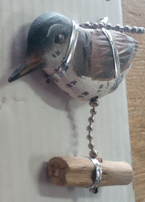 Ceiling Fan Chain Pull Ornament Decorative Hand Carved Sandpiper Painted