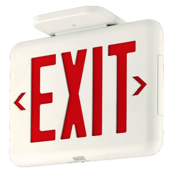 Dual-Lite Eveugwei Exit Sign, White, 1 Or 2 Face(S), Led, Universal Mount,