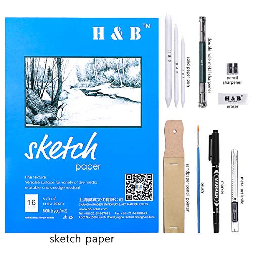 72PCS Drawing Supplies Sketching Set,Art Kit include Drawing & Colored