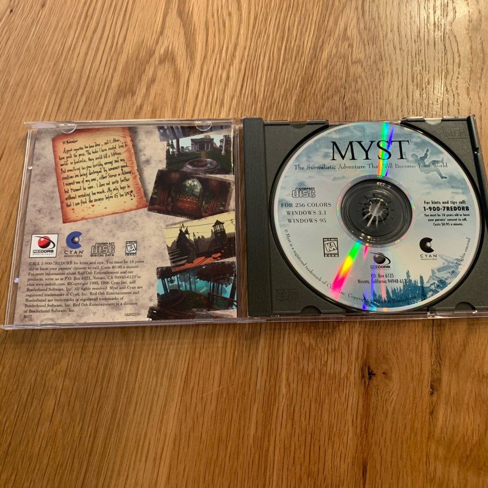 1994 Myst Windows 3.1 / 95 PC CD-ROM Game Red Orb
