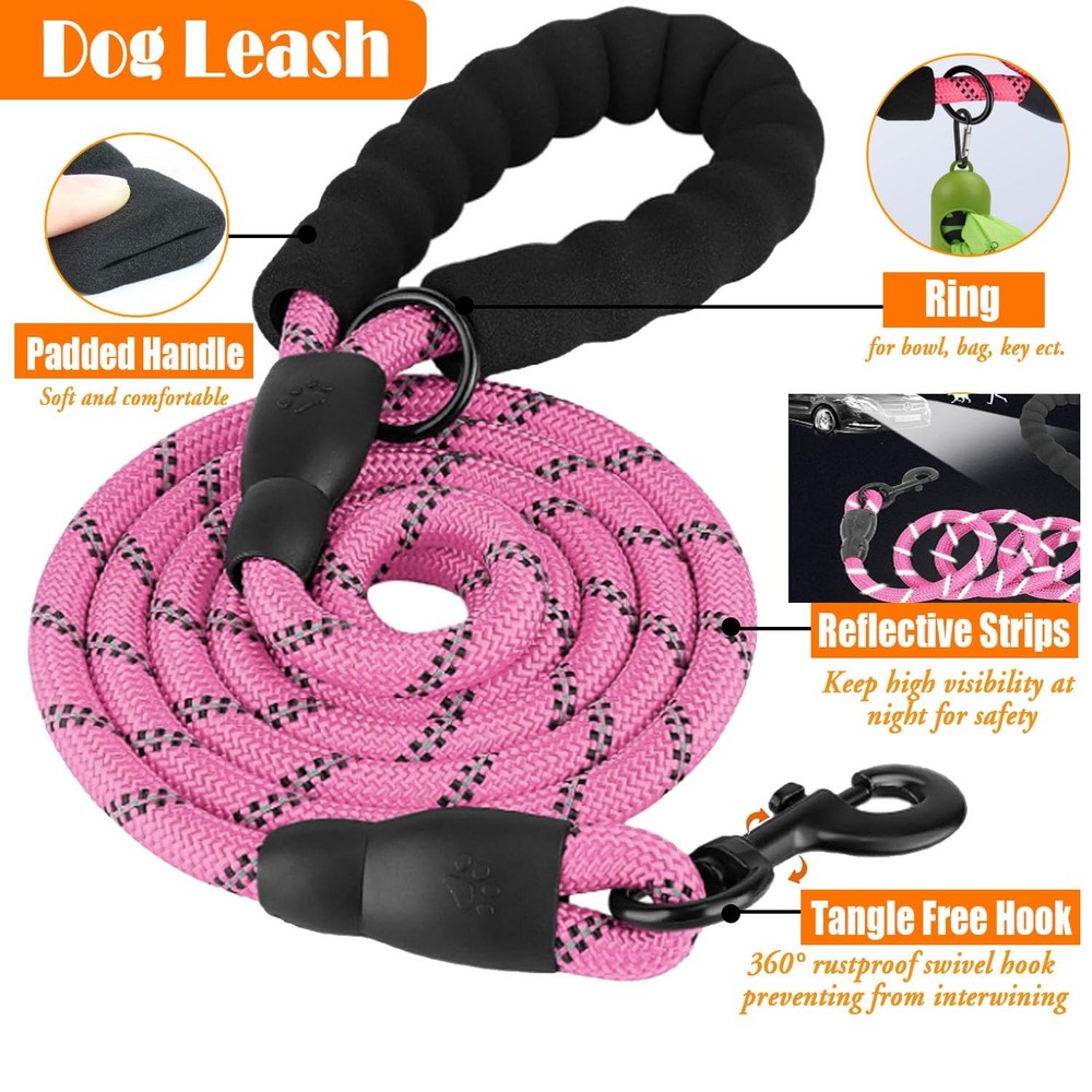 No Pull Dog Harness, Collar & Leash Set | Includes Dog Seat Belt, Collapsible...
