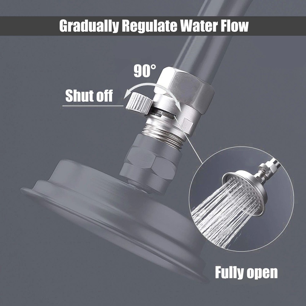 Silver Quick Control Adapter 1pcs Shower Shut-Off Valve Brass Water Saving