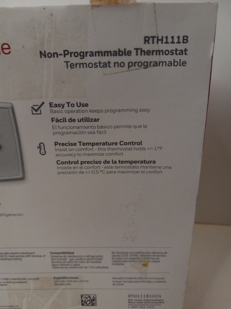 Honeywell Home Horizontal Non-Programmable Thermostat RTH111B (NO HARDWARE)