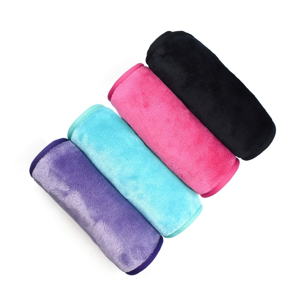Reusable Microfiber Makeup Remover Cloths - Fast Drying Face Towels, 4 Count