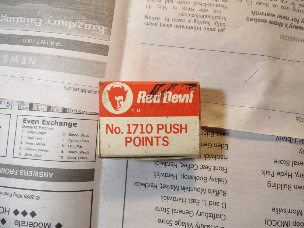 Vintage Red Devil No 1710 Push Points