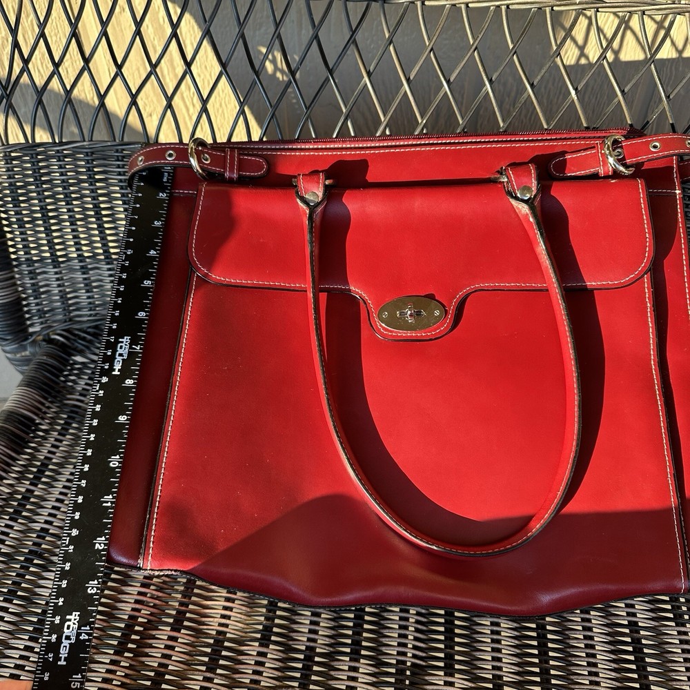 Mcklein Winnetka Laptop Bag Work Bag Briefcase Red Classic