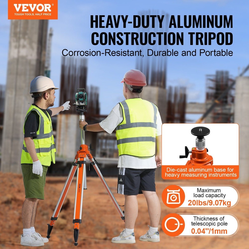 Compact Tripod Stand for Laser 5/8"-11 Thread Easy Transport