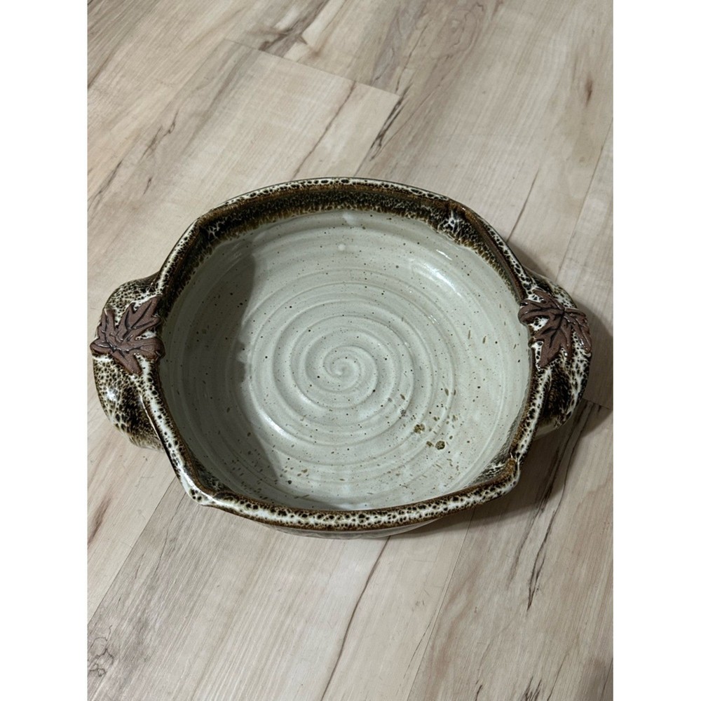 Alewine Pottery Leaf Baker Large Handthrown Ceramic Pottery Baking Dish Artisan
