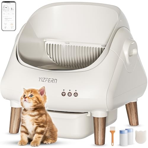 YIZFERN SELF CLEANING LITTER BOX FOR MULTIPLE CATS, AUTOMATIC - - Scratch & Dent